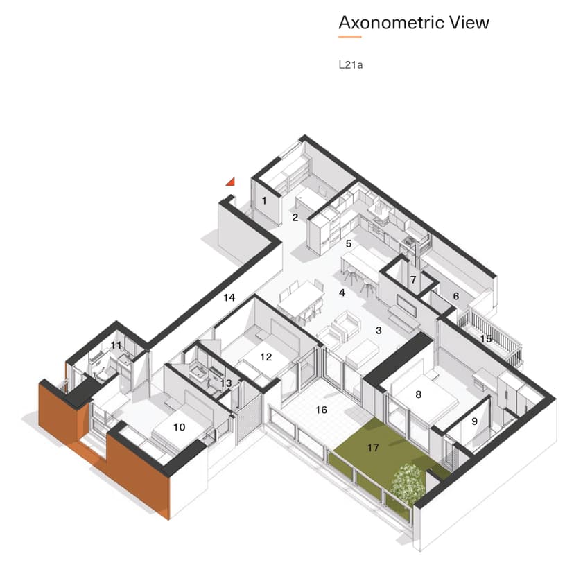 L21 - 3 BHK + HO Floor Plan