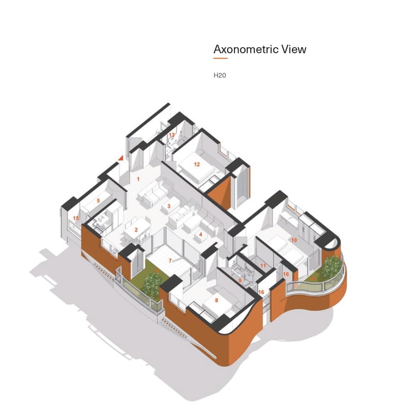 H20 - 3 BHK Floor Plan