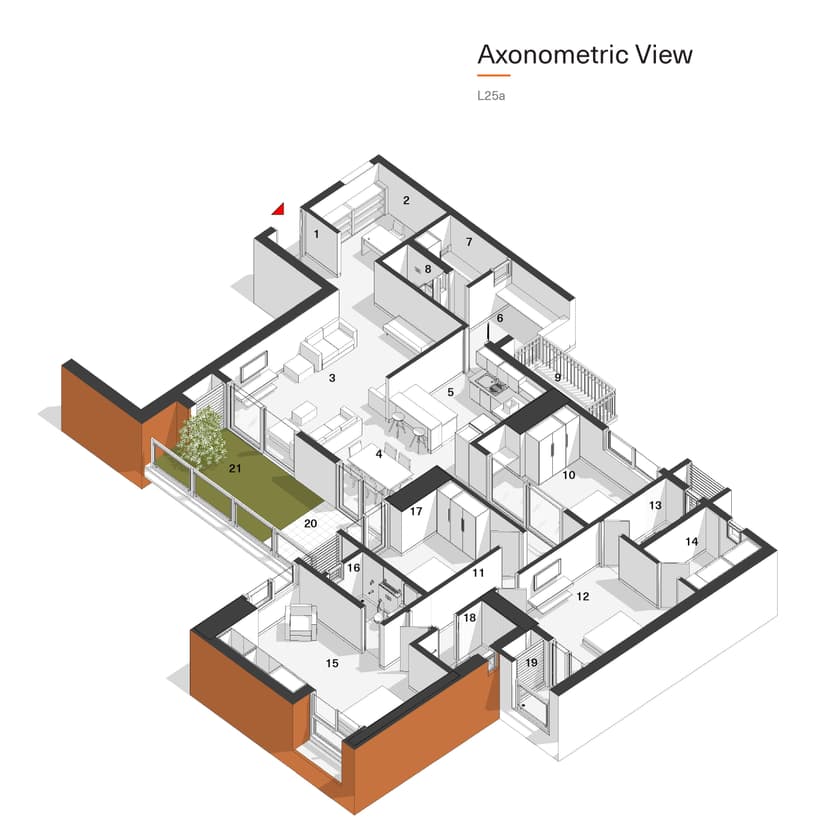 L25 - 3 BHK + HO + Maid Room + Maid bathroom Floor Plan