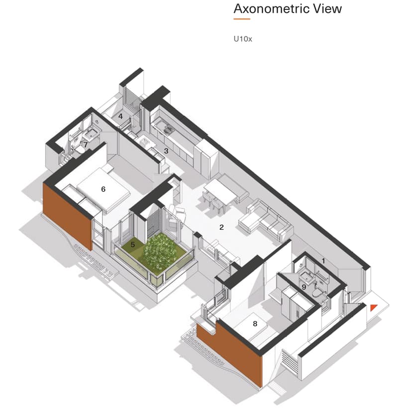 U10 - 2 BHK Floor Plan
