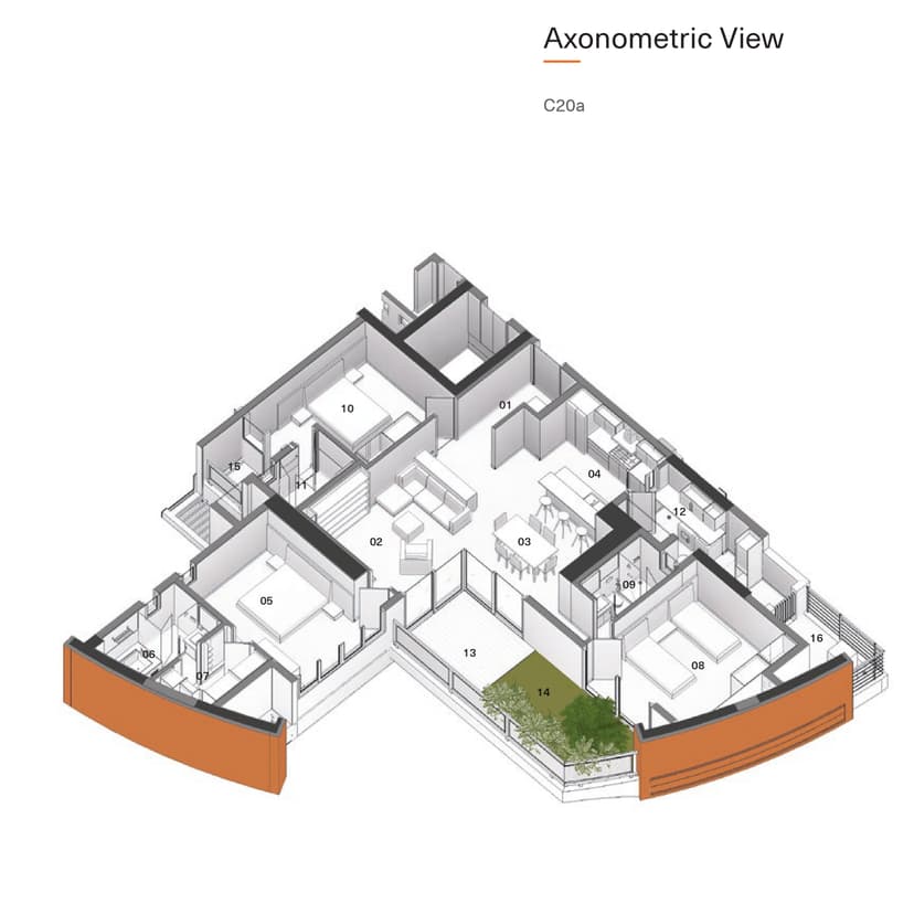 C20 - 3 BHK Floor Plan