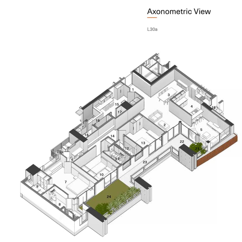 L30 - 3 BHK + Family Room + Maid Room Floor Plan