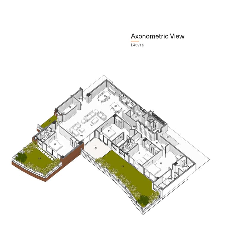 L45 - 4 BHK + Home Office + Family Room + Study + Maid Room Floor Plan