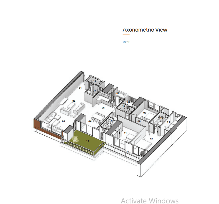 R25 - 3 BHK + Family Room + Maid Room Floor Plan